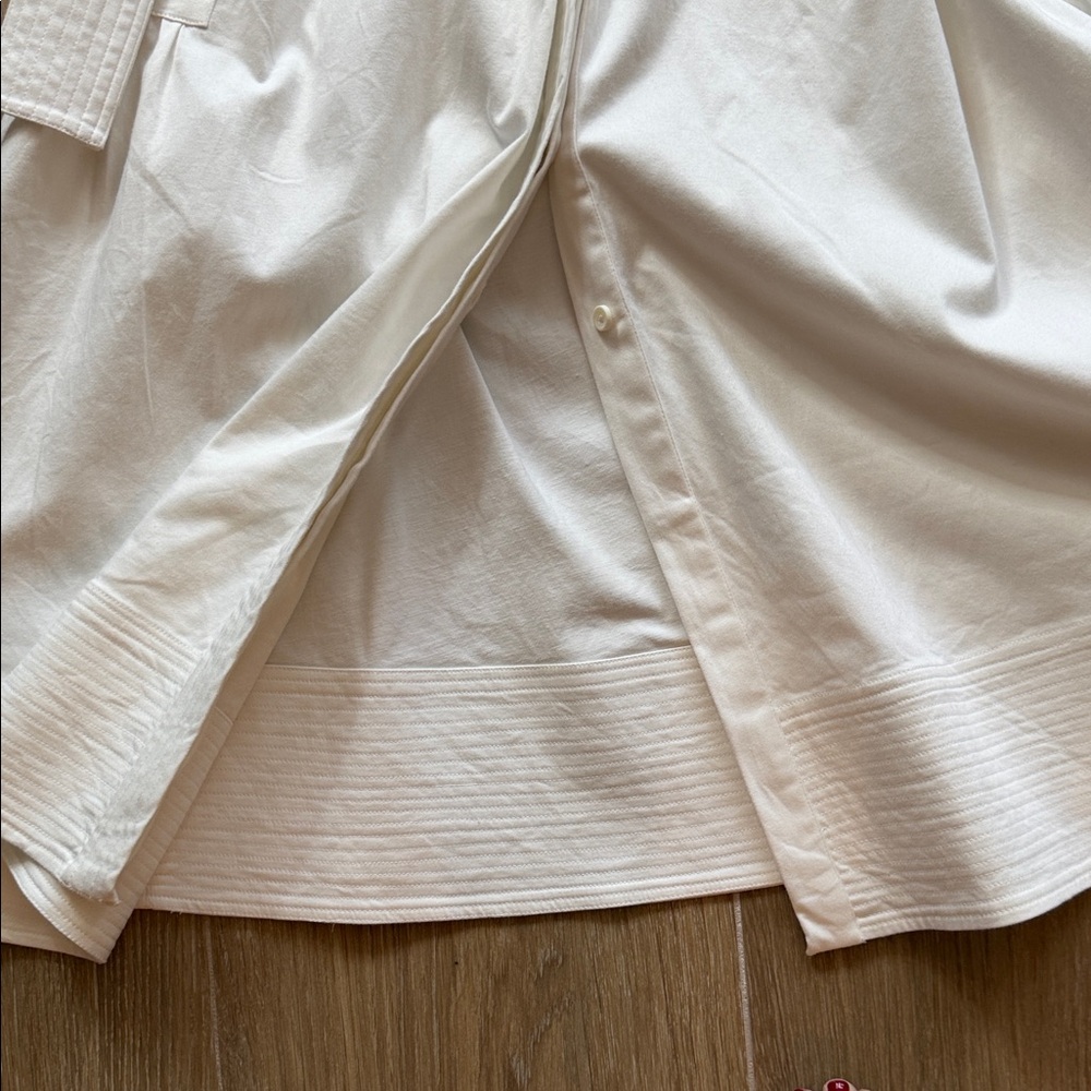 Julia Amory White Betty Dress Button-Front Belted Midi Dress xs - Picture 5 of 6